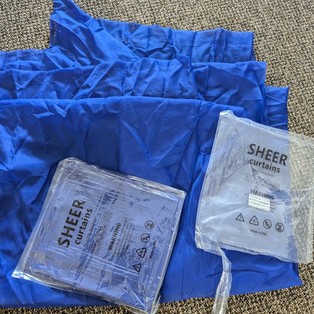 Royal blue sheer curtains